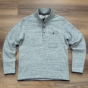 Relwen 1/4 Snap Pop Zip Pullover Sweatshirt in Heather Gray Size Large